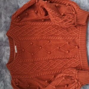 For Love And Lemons Ginger Florentina Cropped Pom Pom Sweater